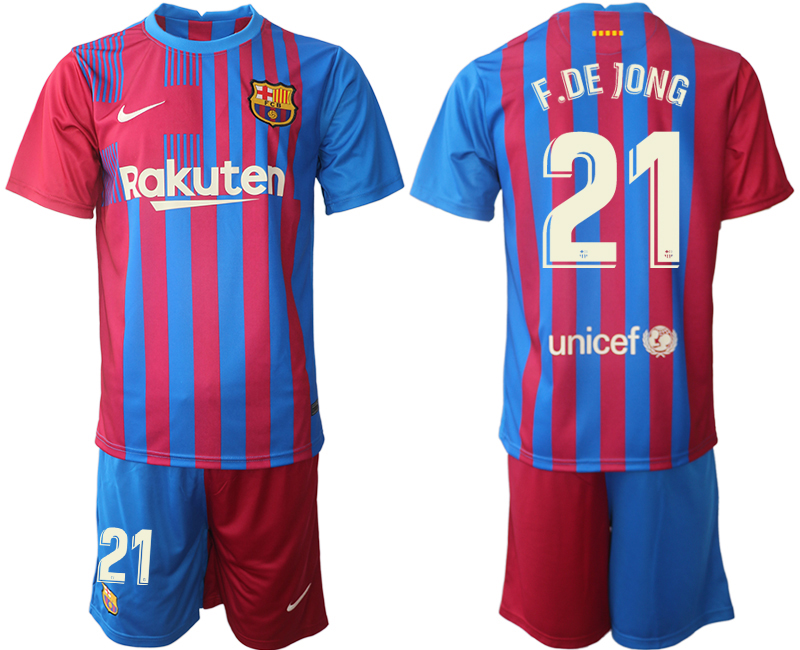 Men 2021-2022 Club Barcelona home red #21 Nike Soccer Jerseys
